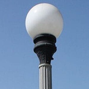 A KG Capricorn Globe atop a Fluted Tapered pole.