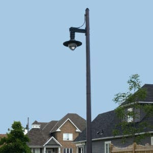 K206 Marina - Hexagonal Tapered A K206 Marina fixture accompanied by a Marina style arm on a Hexagonal Tapered pole.