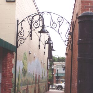 A K707 Doral jr. fixture accompanied by a Bishop Crook style arm.