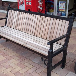 A KDB25 Trafalgar Bench made from oak material and finished in one of our signature powder coat solutions.