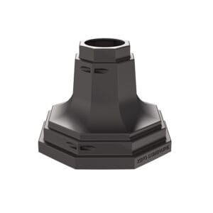 The KSB11 Frontier Jr. is a decorative split base made from aluminum and compatible with either a round or fluted aluminum or steel non-tapered shaft.