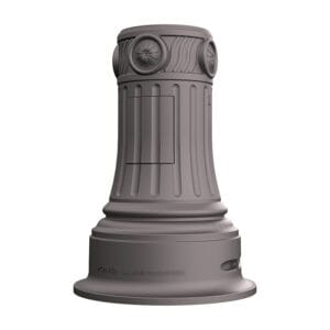 The KSB20 Cleveland Sr. is a decorative split base made from aluminum and compatible with either round or fluted shafts.