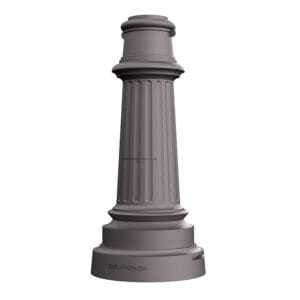 The KSB52 Vernon Jr. is a decorative split base made from aluminum and compatible with round or fluted aluminum or steel shaft styles.