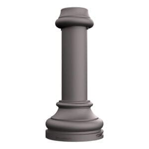The KSB70 Canterbury Sr. is a decorative split base made from aluminum and compatible with either round or fluted designs.