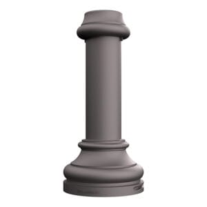 The KSB70 Canterbury Sr. is a decorative split base made from aluminum and compatible with either round or fluted designs.