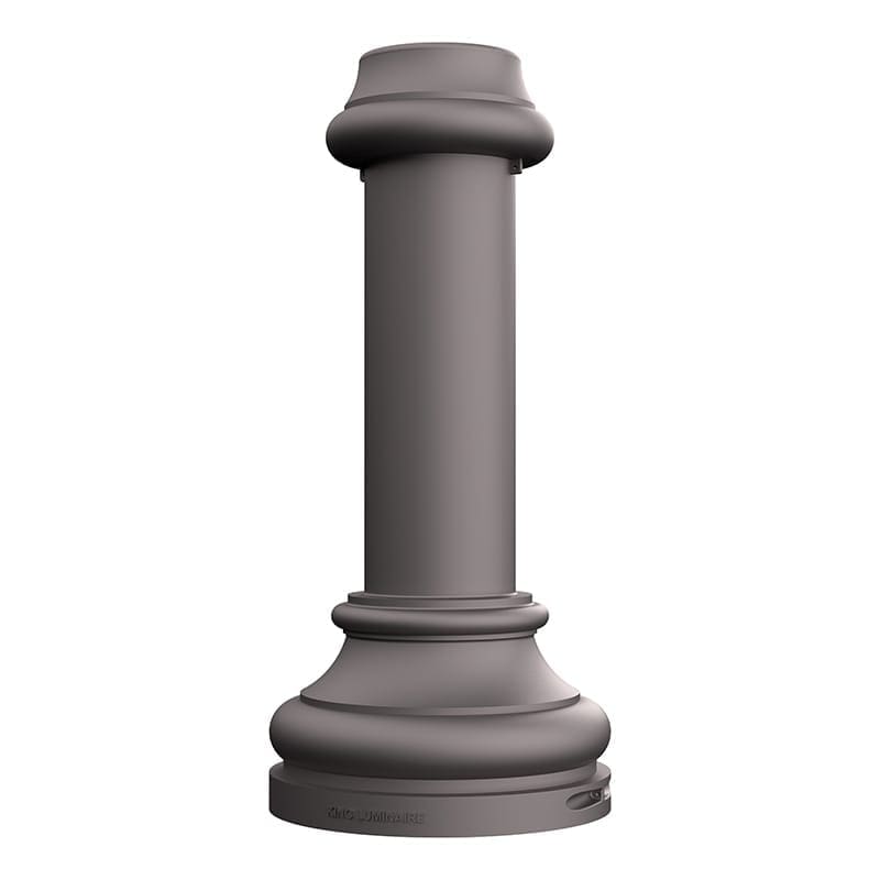 The KSB70 Canterbury Sr. is a decorative split base made from aluminum and compatible with either round or fluted designs.