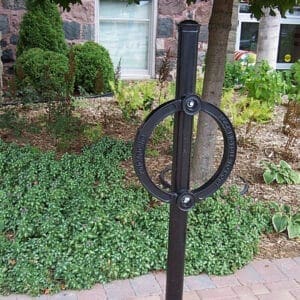 KB320 North York Bicycle Rack - Kincardine, Ontario A KBR20 North York Bicycle Rack finished with one of our signature powder coat solutions. This project is in Kincardine, Ontario.