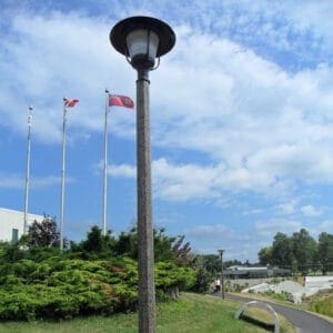 A K428 Phoenix fixture atop a Hexagonal Tapered pole.
