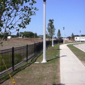 A K124 Paragon fixture atop a Sheridan pole.