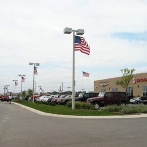 Square Tapered Fixtures atop a Square Tapered pole.