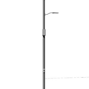 Cobra Head - Round Non-Tapered Aluminum (Ped) A cobra head fixture atop a round non-tapered aluminum pole.