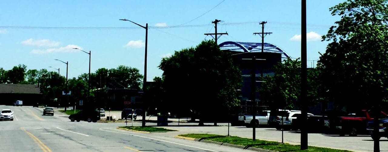 Newly installed spun concrete poles in Atchison, Kansas.