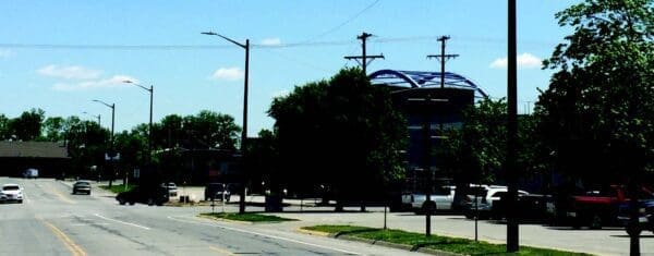 Newly installed spun concrete poles in Atchison, Kansas.