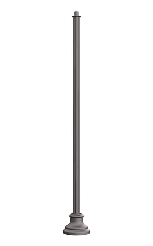 KAS7- Agility Pole The KAS7 is an aluminum pole with a shallow fluted non-tapered cross section accompanied by a decorative base plate. Available in heights ranging from 10' - 16'.