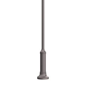 The Port Credit Jr. is a metal pole made from aluminum with a round non-tapered cross section and accompanied by a decorative base plate.