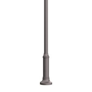 The Port Credit Jr. is a metal pole made from aluminum with a round non-tapered cross section and accompanied by a decorative base plate.