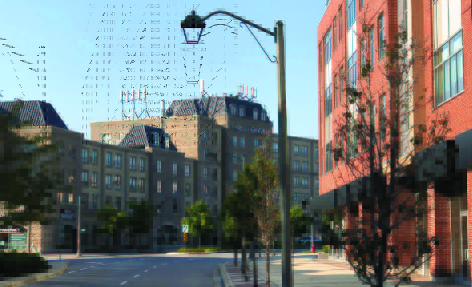 Multiple K601D Coach Lantern pendant fixtures installed in Oakville, Ontario.